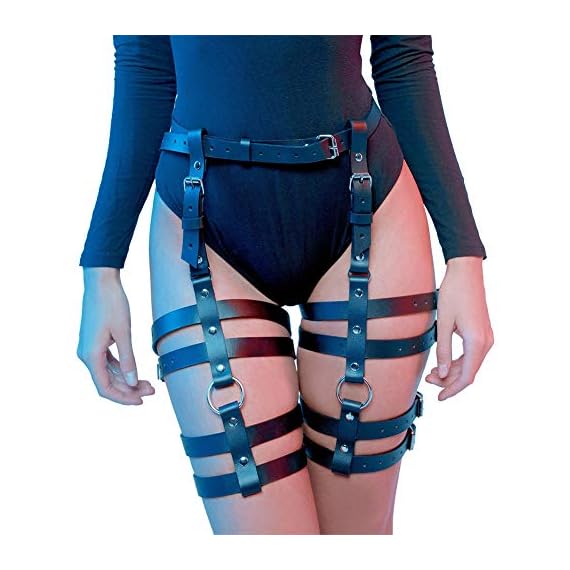 Homelex-Sexy-Punk-Leather-Waist-Leg-Caged-Harness-Gothic-Garter-Belt-For-Women-LP-005