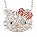 Wrapables Large Kitty Pendant Necklace With Pink Bow