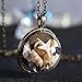 FM42 Sea Conch & Starfish Glass Locket Pendant Necklace with 26