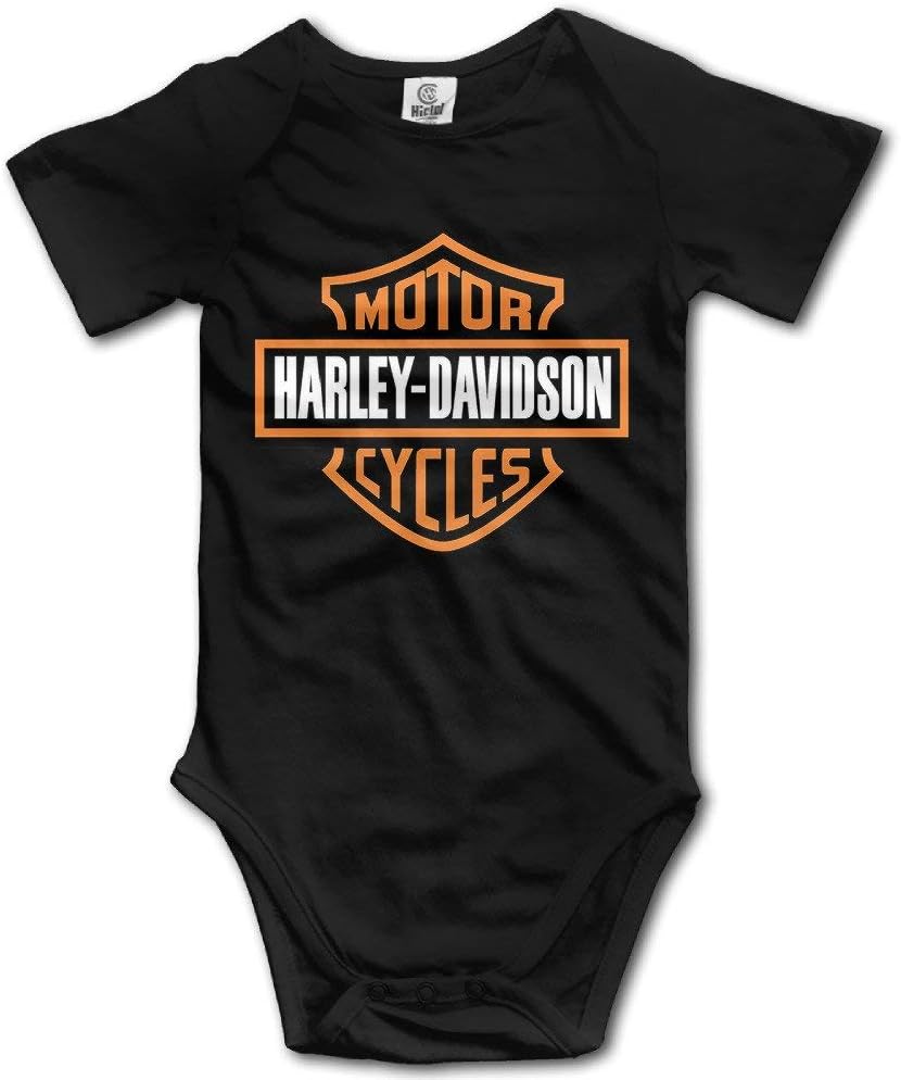 Harley Davidson Logo Infant Short Sleeve Bodysuit Jumpsuit Onesies Onesies 6 Months Black