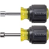Klein Tools 610M Tool Set, Made in USA, Magnetic Nut Driver Set with Stubby Nut Driver Sizes 1/4 and 5/16-Inch, Full Hollow Shaft, 2-Piece