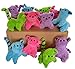 Dondor Plush Cats, Super Soft Plush Cats, Assorted Bright Colors (12 Piece Pack)