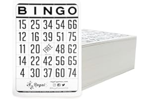 REGAL GAMES Regal Bingo Classic Bingo Cards Deck Reusable - Bingo Games for Family - 200 Playing Cards - White