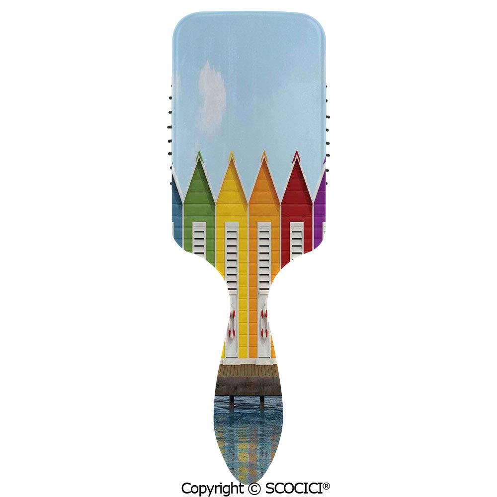 Buy Hair Brush For Women Girls Image Of Colorful Beach Cabins On