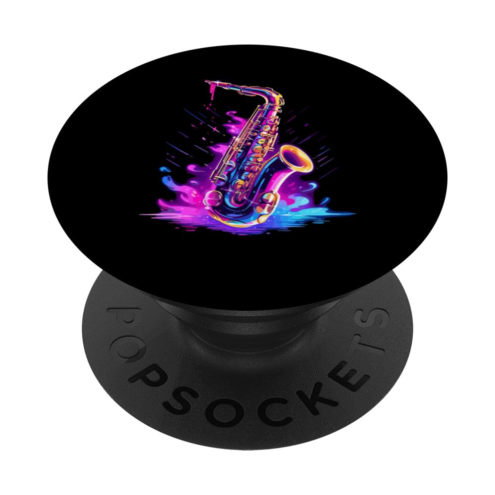 Saxophone Player Marching Band Jazz Saxophonist Instrument PopSockets Swappable PopGrip