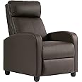 FDW Recliner Chair Single Reclining Sofa Leather Chair Home Theater Seating Living Room Lounge Chaise with Padded Seat Backre