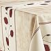 My Jolie Home 63-Inch Round Tablecloth Beige Red Leaf, Stain Resistant, Washable, Liquid Spills Bead up 63