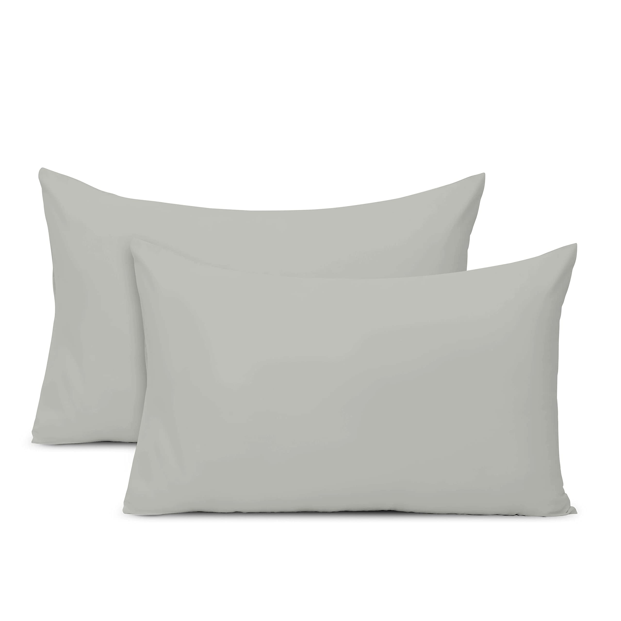 Cotton Silver Housewife Percale Pillowcases 2 Pack 48x74, 100% Long Staple Combed Cotton Pillow Cover, Plain Weave Standard Housewife PillowCase (Silver Pillow Cases 2 Pack) - Pizuna