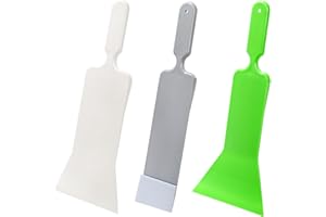 ZAVOOS 3 Pieces Window Tint Tools, Long Handle Auto Bulldozer Squeegee Scrubber Paddle Squeegee Kit, Flat Glass Scraper Cleaning Tool for Car Front Windows Rear Glass