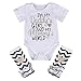 3 Styles Newborn Baby Girl I'm Daddy Girl Letter Print Bodysuit+Leg Warmer Outfits Set
