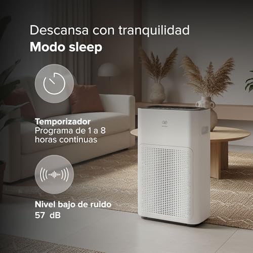 AVERA Purificador de aire con filtro HEPA y carbón activado, Cubre hasta 100 m2 (1076 pies²), 4 velocidades, 2 modos, Control WIFI y táctil, Luz indicadora calidad de aire, Silencioso | PHEPA01
