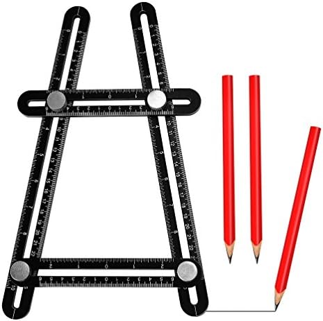 Angleizer Template Tool Aluminum Alloy Multi Angle Ruler with 3 Carpenter Pencils for Builders Craftsmen Weekend Warriors and DIY-ers