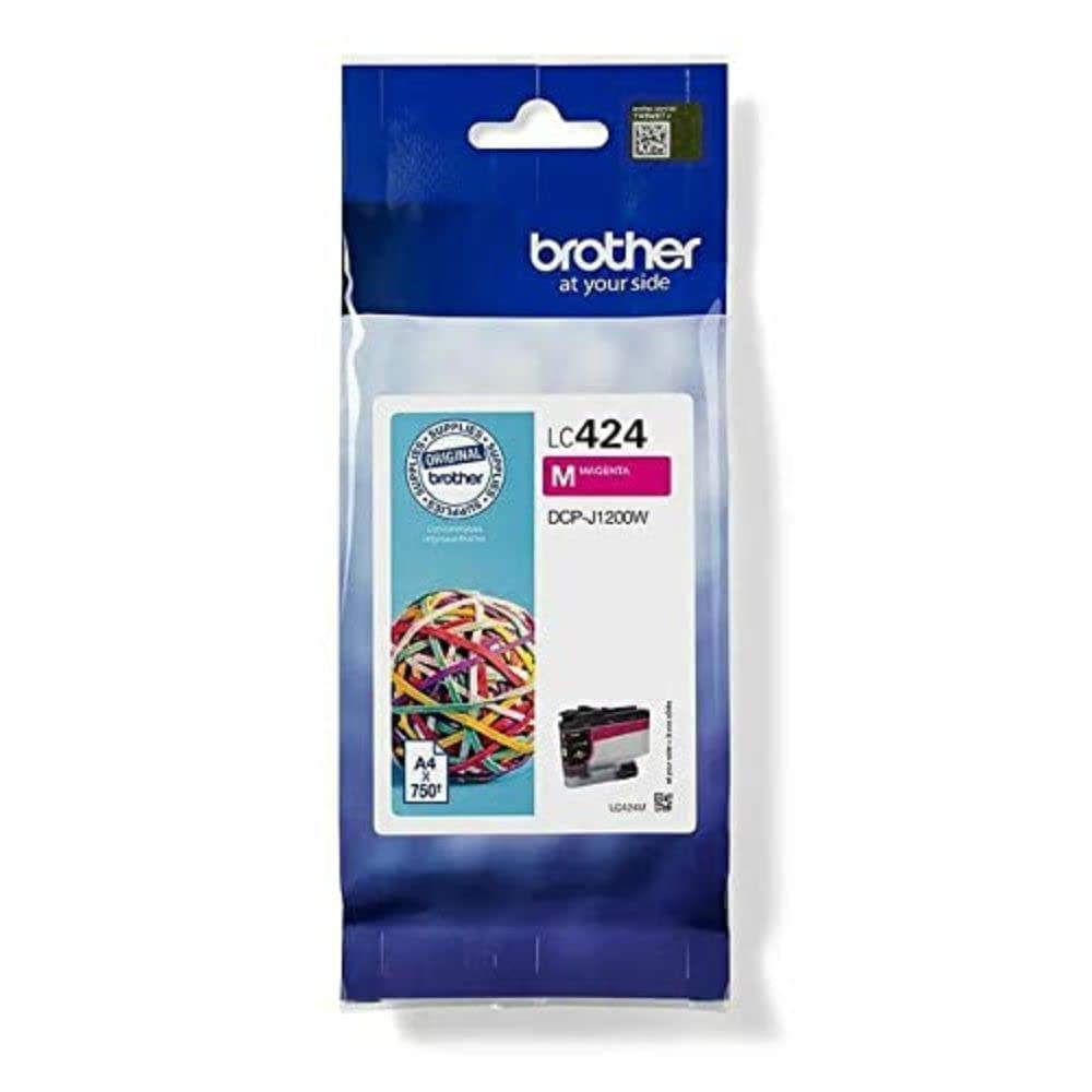Brother LC-424M Inkjet Cartridge, Magenta, Single Pack, Standard Yield, includes 1 x Inkjet Cartridge, Genuine Supplies