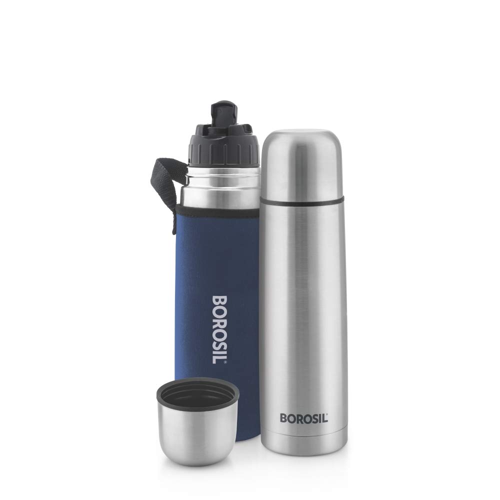 Buy Borosil Thermo Stainless Steel Flask, 750ml, Blue Online at Low