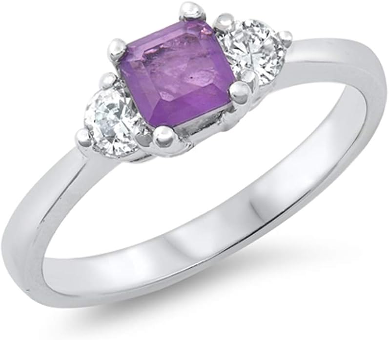Simulated Lavender Wholesale Promise Ring New .925 Sterling Silver Band