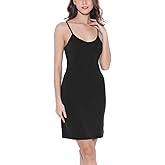 Coreal Full Slip For Women Under Dress Adjustable Spaghetti Strap Knee Length Slips Undergarment Nightwear