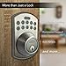 Reagle Smart Lock, Bluetooth Keypad Deadbolt, Apple HomeKit certified, works with Siri, iOS and Android - Satin Nickel