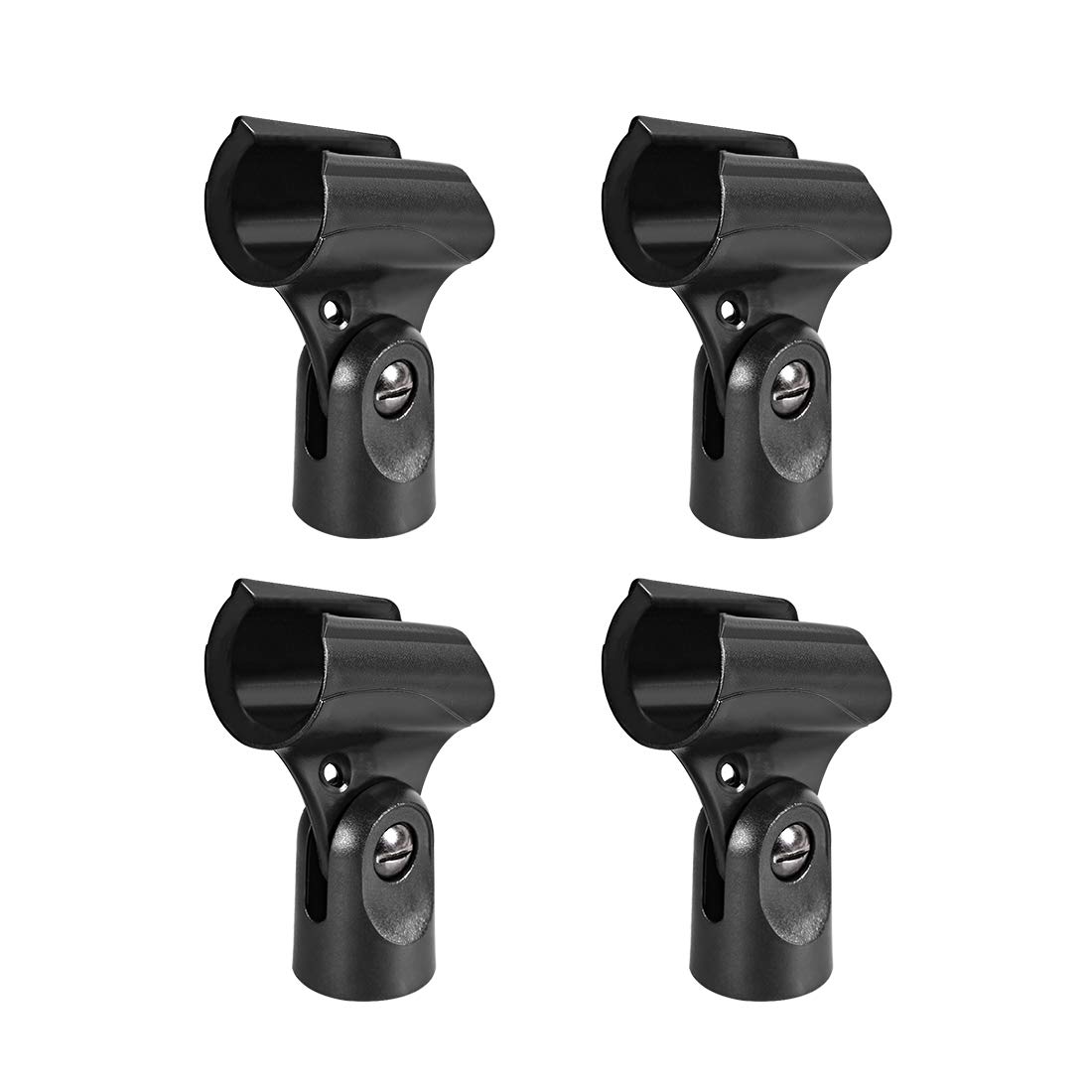 sourcing map 4Pcs Universal Microphone Mic Clip Holder for 20-23mm Mic Stand Handheld Microphones 15mm Thread Dia