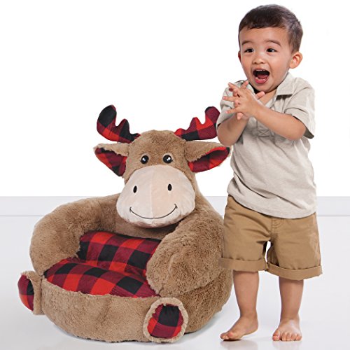 Trend Lab Buffalo Check Moose Toddler Chair Plush Character Kids Chair
