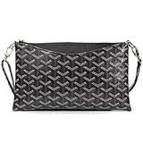 Small Wristlet Clutch Crossbody Bag Designer Pouch with Strap (Black)