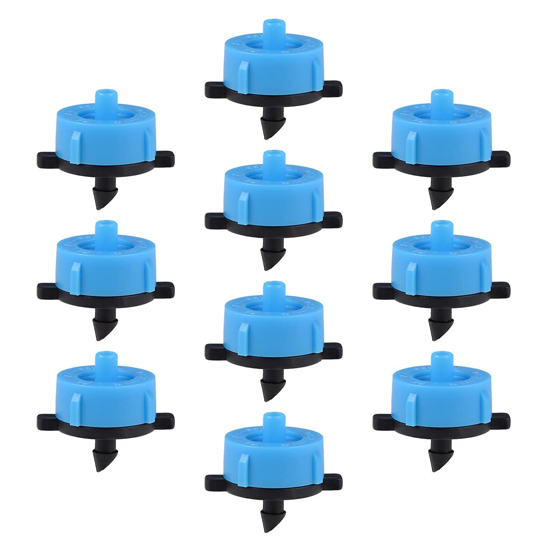 sourcing map Pressure Compensating Dripper 4GPH 16L/H Emitter for Garden Lawn Drip Irrigation with Barbed Hose Connector Plastic Black Blue 15pcs