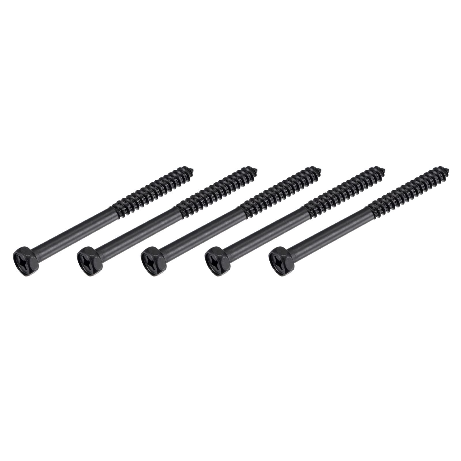 METALLIXITY Hex Lag Screws (5/16" x 3-1/2") 5Pcs, Carbon Steel Phillips Self-Tapping Wood Bolts - for Household Applications