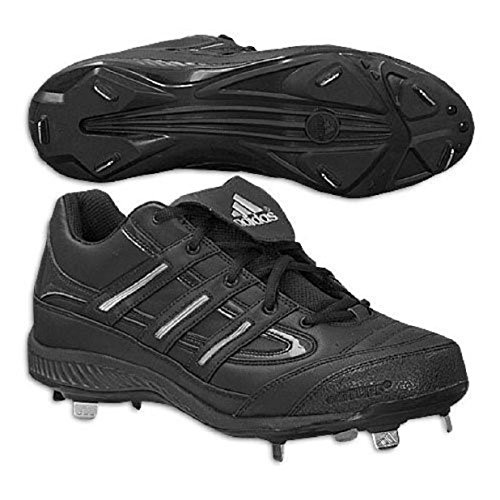 adidas Spinner 7 Low Mens Baseball Cleats (Black/Black/Metsil) 16 Softball Cleats & Shoes