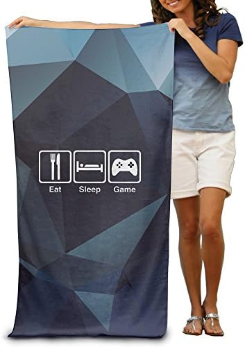 Edgar Bell Beach Towel Eat Sleep Game Repeat Microfiber Towel