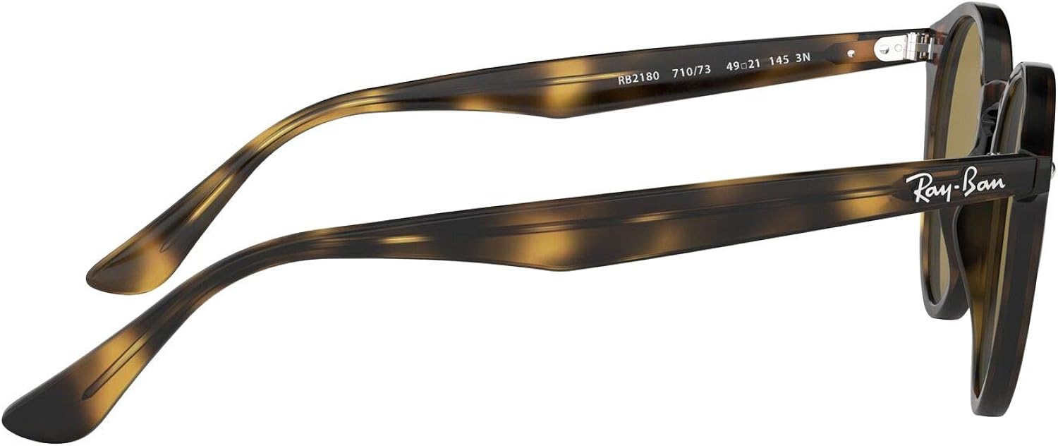 Ray-Ban RB2180 Round Sunglasses, Dark Tortoise/Brown, 49 mm: Shoes