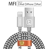 【Apple MFI Certified】Apple iPhone Charger Cable,TORRAS 3.3Ft Braided iPhone Charging Cord USB Charging Apple Cable Lightning Connector for iPhone 7 6 6s plus 5s,iPad Air Mini,iPod Nano -Silver