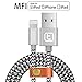 【Apple MFI Certified】Apple iPhone Charger Cable,TORRAS 3.3Ft Braided iPhone Charging Cord USB Charging Apple Cable Lightning Connector for iPhone 7 6 6s plus 5s,iPad Air Mini,iPod Nano -Silver
