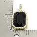 Mens 14k Gold Plated Iced Out Black Octagon Ruby Pendant With 3mm 24