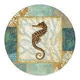 Thirstystone Drink Coaster Set, Aqua Seahorse