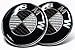 BMW 2X 82mm Real Carbon Fiber Black/Silver Hood/Trunk Emblems Badges Replacement