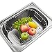 iPEGTOP Small Sink Dish Drying Rack with Rubber Feet, Kitchen Stainless Dish Drainer Organizer Over/In the Sink for Drying Glasses Bowls Plates