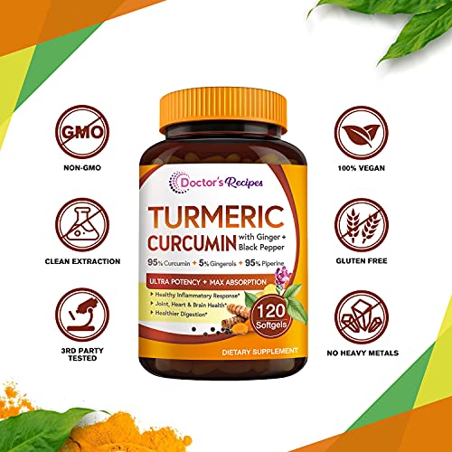 Doctor’s Recipes Turmeric Softgel 400mg Curcuminoids (95) with Ginger