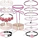 14 Pcs Lace Choker Set Women Girl Classic Gothic Tattoo Necklaces Stretch Velvet Lace Choker by ZYooh