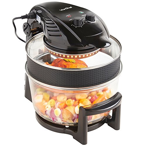 VonShef Halogen Oven Air Fryer with Hinged Lid 12L inludes Full Accessories Pack, Timer