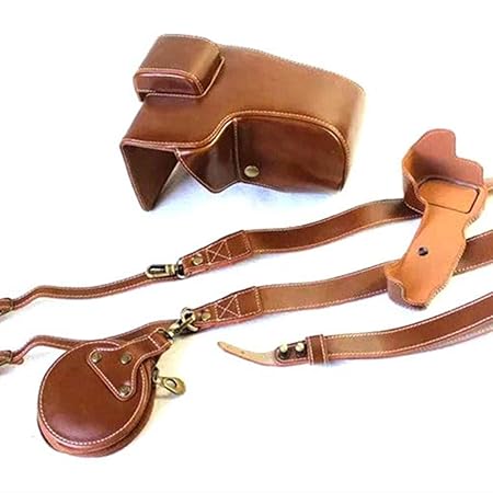 LEEEC Bolso de la cámara Retro PU Funda de Cuero de la Base para ...