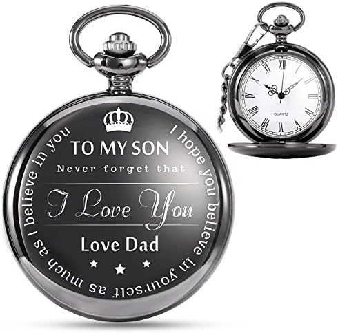 Vintage Pocket Watch “To My Son-Love Dad” Classic Unique Gift for Parents Gift