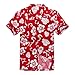 Men's Hawaiian Shirt Aloha Shirt L Red Hibiscus