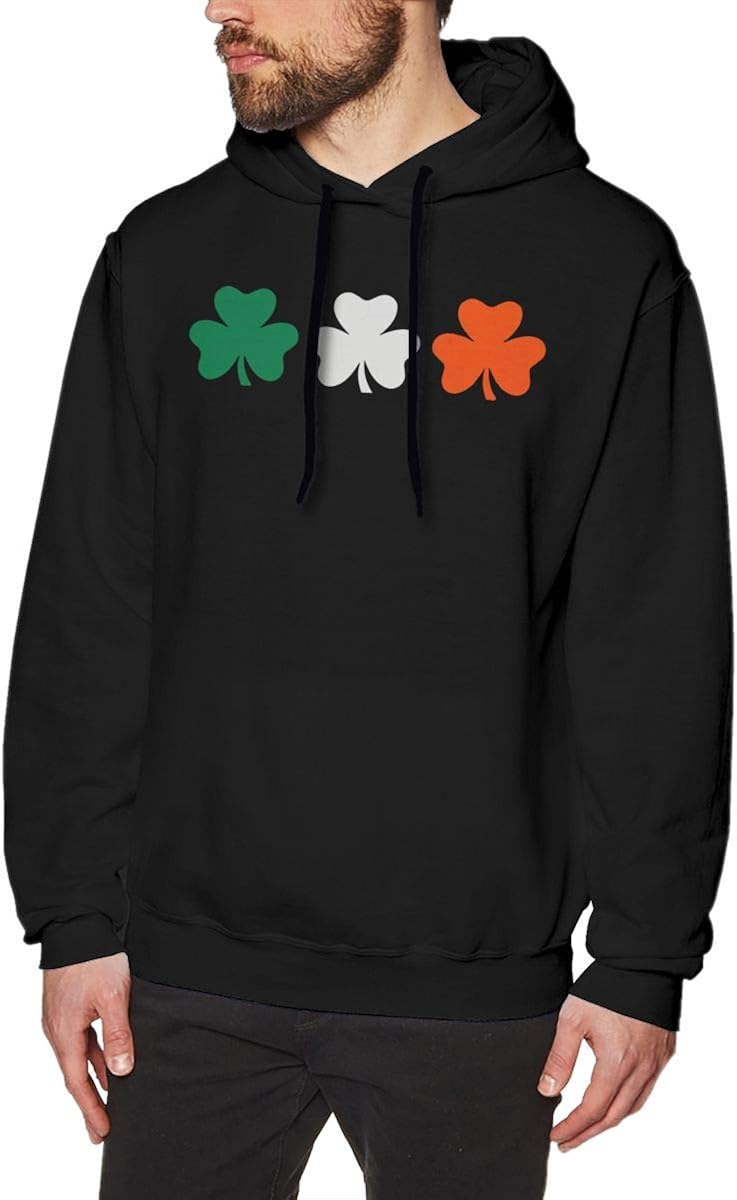 Men's Ireland Flag Shamrocks Hooded Sweatshirt Novelty Athletic