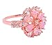 CiNily Opal Ring-14K Rose Gold Plated Pink Opal Cubic Zirconia CZ Ring Gemstone Ring for Women Size 5-12