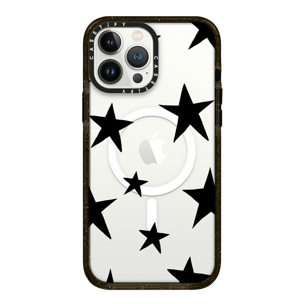 CASETiFY Impact Case for iPhone 13 Pro Max with Magsafe- Stars Black - Clear Black Image