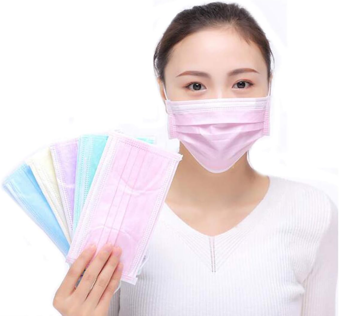 Flyusa 50 Pcs Breathable Earloop Disposable Face Masks Surgical Medical Masks Mouth Cover Masks