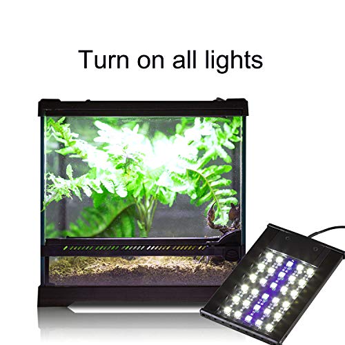 REPTI ZOO Terrarium Light Day and Night Mode Reptile LED Light Hood for