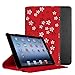 Fintie iPad 2/3/4 Case - Multiple Angles Stand Smart Protective Cover for iPad with Retina Display (iPad 4th Generation), the new iPad 3 & iPad 2 (Automatic Wake/Sleep Feature) - Floral Red