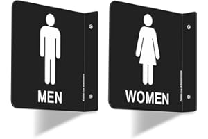 Faittoo Restroom Sign, Bathroom Signs, (2 Pack) 6 x 6 Inches Acrylic Sign, for Office or Business Bathroom and Toilet Door or