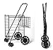 Jumbo Size Folding Shopping Cart with Double Baskets 150 lb Capacity, w/Spinning Wheels, Grocery Shopping Made Easy Utility Cart