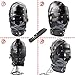 Leather Bondage Gimp Mask, Full Face Blindfold Hood Lockable & Dildo Penis Mouth Gag Breathable Restraint Head Hood for Unisex Adults Couples, BDSM/LGBT Restraint Training Toy Fetish Mask